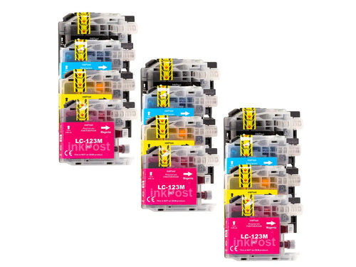 Compatible LC123 Brother Ink Cartridges - 3 Multipacks