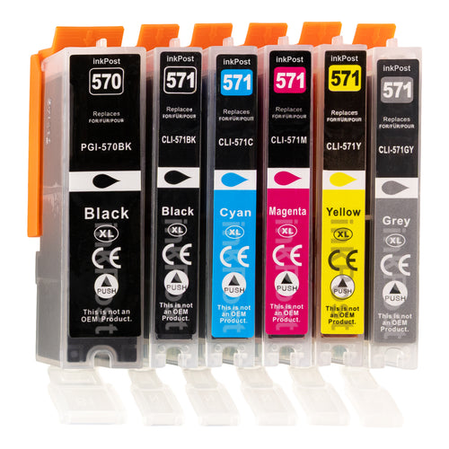 Compatible PGI-570/CLI-571XL Canon Ink Cartridges – 1 Multipack + 1 Grey