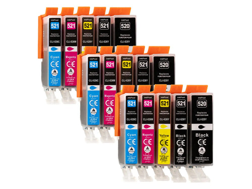 Compatible PGI-520/CLI-521XL Canon Ink Cartridges – 3 Multipacks